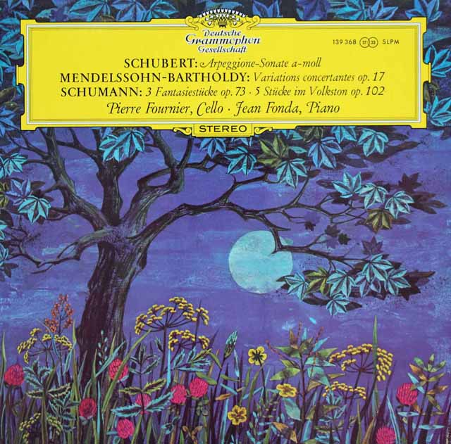 【オリジナル盤】フルニエのシューベルト/アルペジョーネソナタほか　独DGG　3203　LP レコード