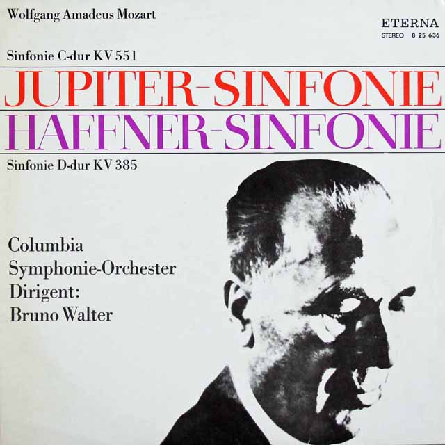 ワルターのモーツァルト/交響曲第41番「ジュピター」、第35番「ハフナー」　独ETERNA　3598　LP レコード