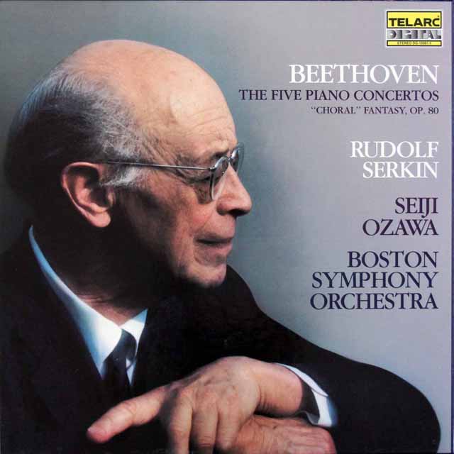 ゼルキン&小澤のベートーヴェン/ピアノ協奏曲全集　独TELARC　3203　LP レコード