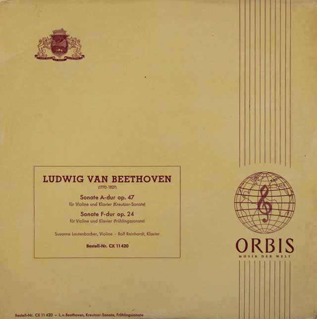 ラウテンバッハーのベートーヴェン/ヴァイオリン・ソナタ第9番、第5番　　独Vox　3204　LP レコード
