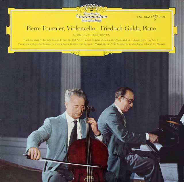 フルニエ、グルダのベートーヴェン/チェロソナタ第5番ほか　独DGG　3204　LP レコード
