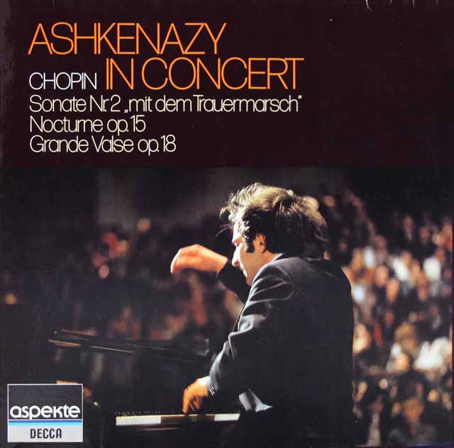アシュケナージ・イン・コンサート　ショパン/ピアノソナタ「葬送行進曲」ほか  独DECCA  3204　LP レコード