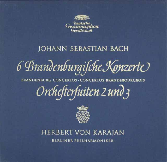 カラヤンのバッハ/ブランデンブルク協奏曲全曲、管弦楽組曲第2&3番　独DGG　3206　LP レコード