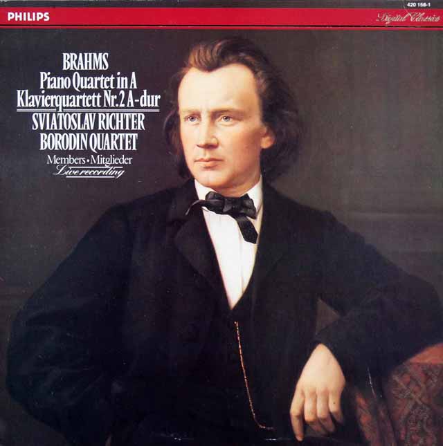 リヒテル&ボロディン弦楽四重奏団員のブラームス/ピアノ四重奏曲 第2番　蘭PHILIPS　3206　LP レコード