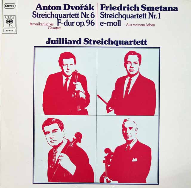 ジュリアード四重奏団のドヴォルザーク&スメタナ/弦楽四重奏曲集　独CBS　3206　LP レコード