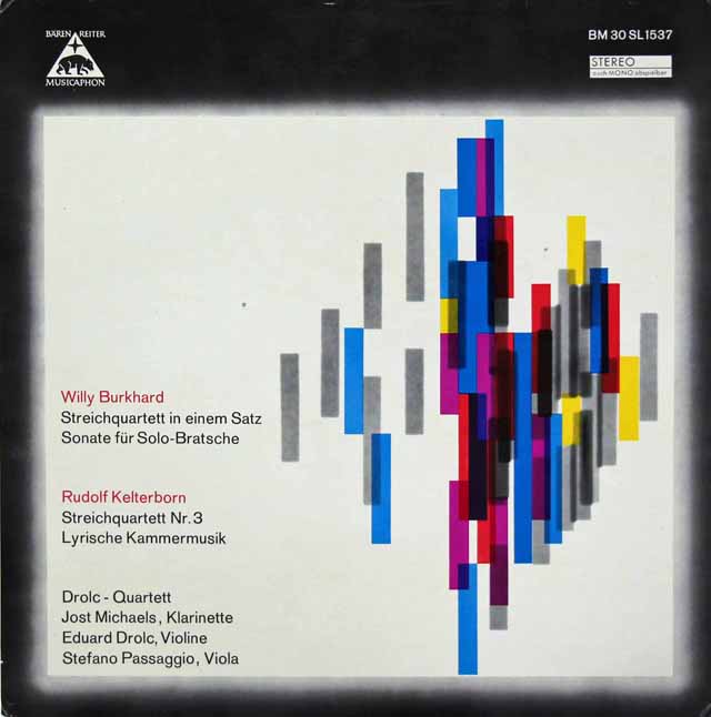 ドロルツ四重奏団らのブルクハルト/1楽章の弦楽四重奏曲ほか　独Baerenreiter Musicaphon　3720　LP レコード