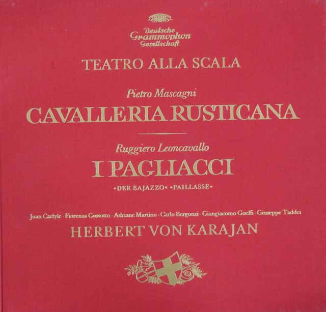 【オリジナル盤】　カラヤンの歌劇「カヴァレリア・ルスティカーナ」&「道化師」　独DGG　3206　LP レコード
