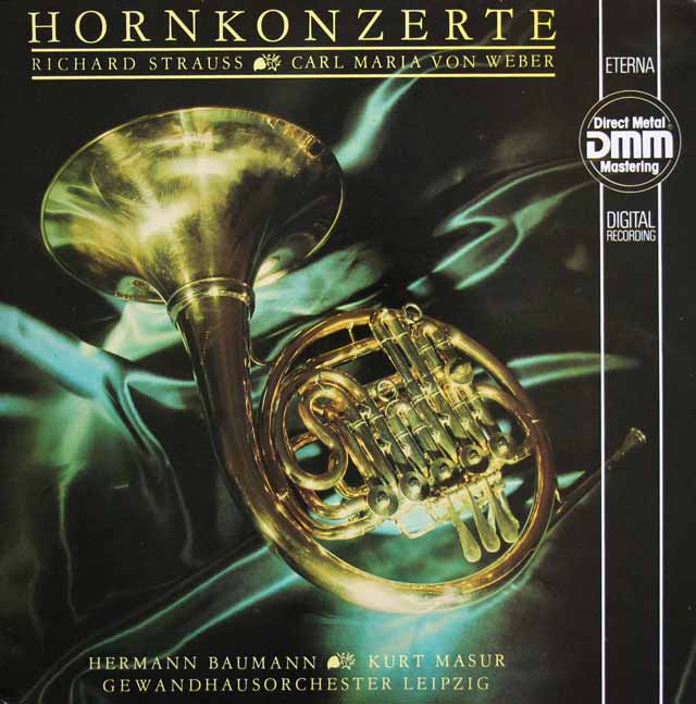 バウマン&マズアのR.シュトラウス/ホルン協奏曲第1&2番ほか　独ETERNA　3207　LP レコード
