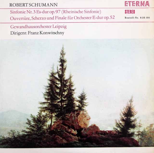 コンヴィチュニーのシューマン/交響曲第3番「ライン」ほか　 独ETERNA　3207　LP レコード
