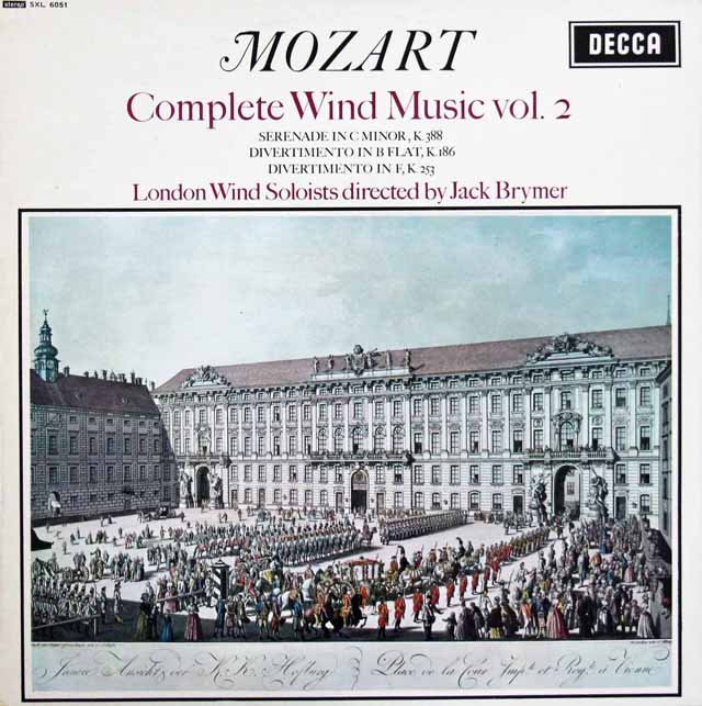 ブライマーのモーツァルト/管楽器のための音楽集 vol.2  英DECCA  3207　LP レコード