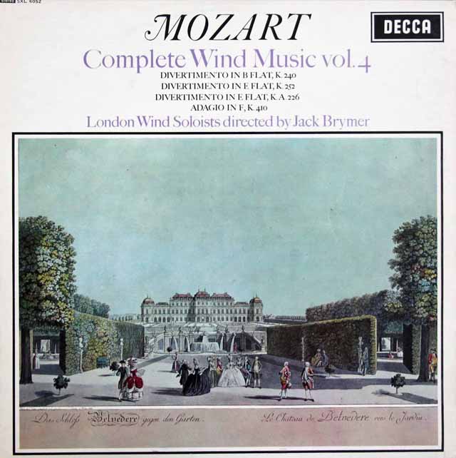 ブライマーのモーツァルト/管楽器のための音楽集 vol.4  英DECCA  3207　LP レコード