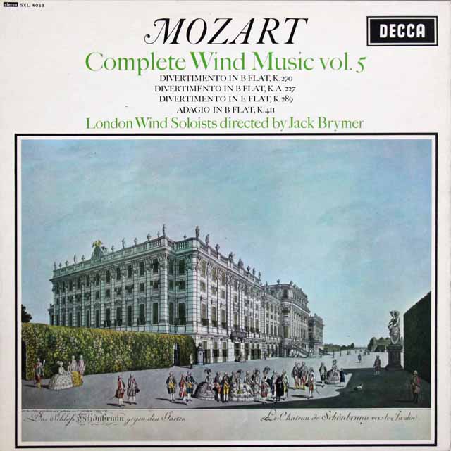 ブライマーのモーツァルト/管楽器のための音楽集 vol.5  英DECCA  3207　LP レコード