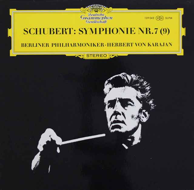 カラヤンのシューベルト/交響曲第7（9）番「ザ・グレイト」　独DGG　3721　LP レコード