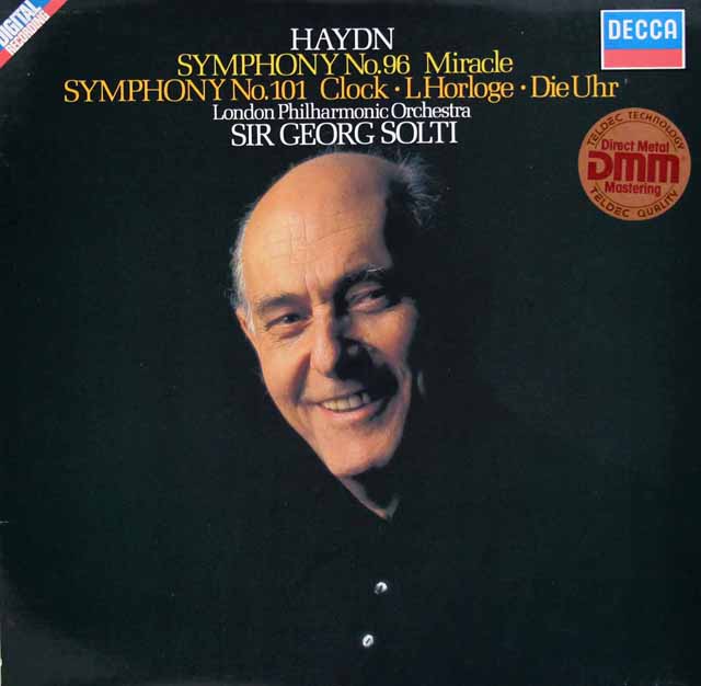 ショルティのハイドン/交響曲第96番「奇蹟」、第101番「時計」　独DECCA　3721　LP レコード
