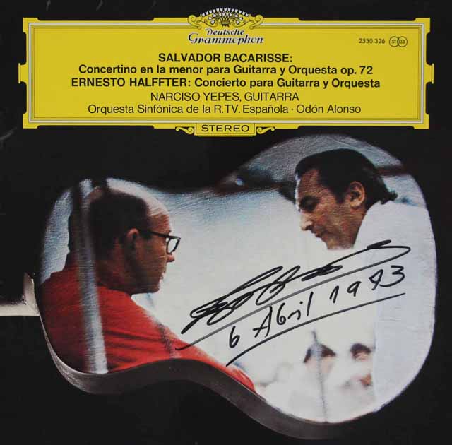 【直筆サイン入り】イエペス&アロンソのバカリッセ/ギター協奏曲　独DGG  3208　LP レコード