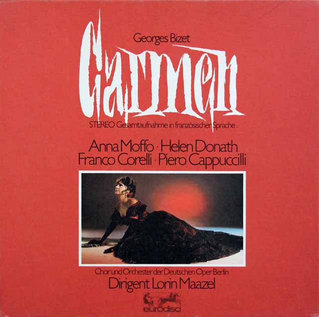 【直筆サイン入り】　マゼール、モッフォらのビゼー/「カルメン」全曲　独eurodisc　3509　LP レコード