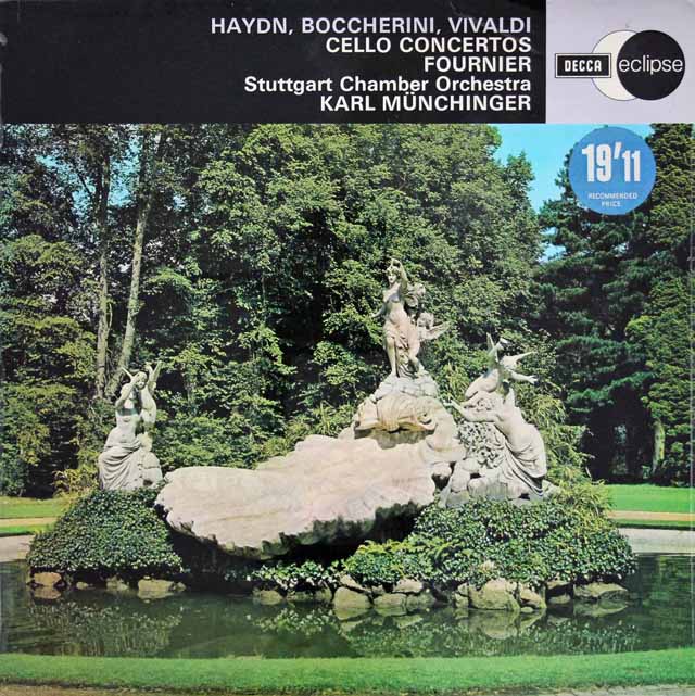 フルニエ&ミュンヒンガーのハイドン、ボッケリーニ、ヴィヴァルディ/チェロ協奏曲集　英DECCA　3209　LP レコード