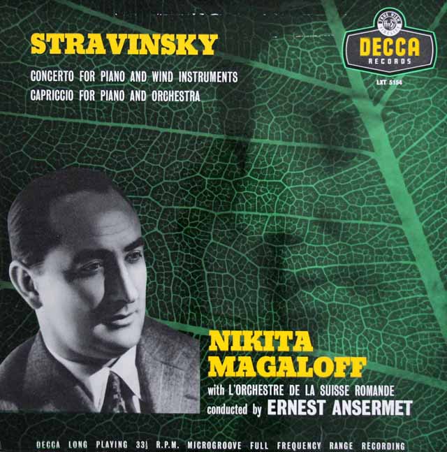【オリジナル盤】マガロフ&アンセルメのストラヴィンスキー/ピアノと管楽器の為の協奏曲ほか　英DECCA　3210　LPレコード
