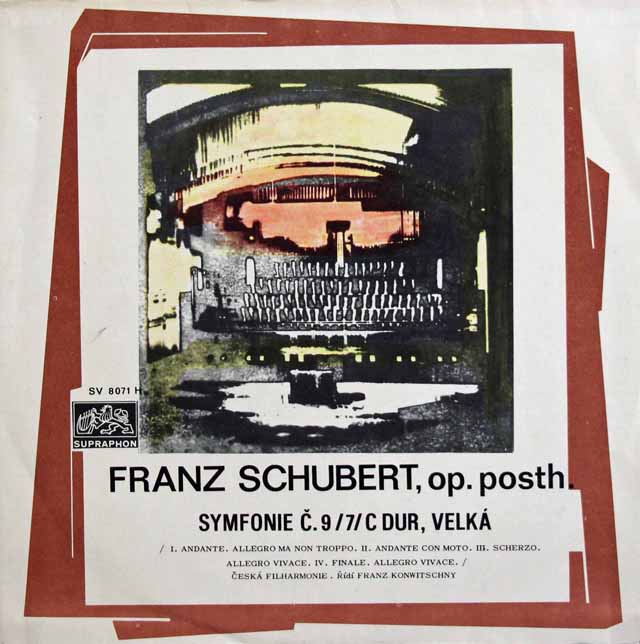 コンヴィチュニーのシューベルト/交響曲第9番「グレイト」　チェコスロヴァキアSUPRAPHON　3211　LP レコード
