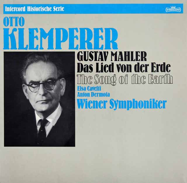 カヴェルティ、デルモータ、クレンペラーのマーラー/「大地の歌」　独Intercord　3596　LP レコード