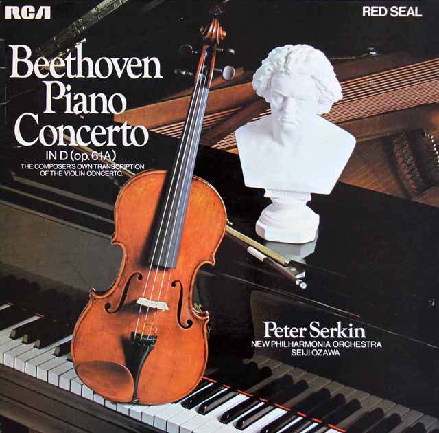 P.ゼルキン&小澤のベートーヴェン/ピアノ協奏曲ニ長調（ヴァイオリン協奏曲ピアノ版）　独RCA　3212　LP レコード