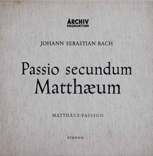 【オリジナル盤】　リヒターのバッハ/マタイ受難曲　独ARCHIV　3212　LP レコード