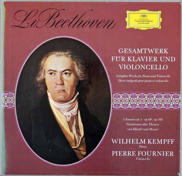 フルニエ、ケンプのベートーヴェン/チェロとピアノのための作品全集　独DGG　3511　LP レコード