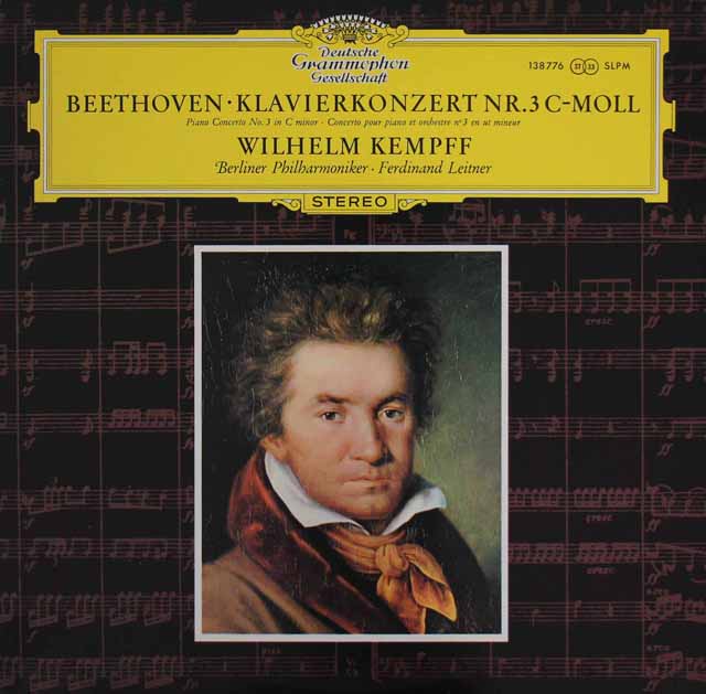 【独最初期盤】　ケンプ、ライトナーのベートーヴェン/ピアノ協奏曲第3番　独DGG　3512　LP レコード