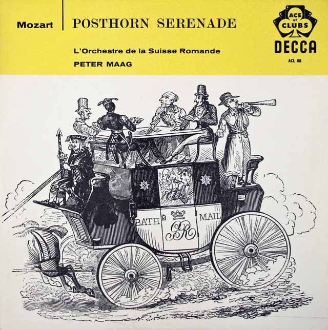 マークのモーツァルト/セレナーデ第9番「ポストホルン」　英ACE of CLUBS(DECCA)　3513　LP レコード