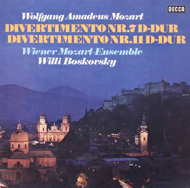 【テストプレス】　ボスコフスキーのモーツァルト/ディヴェルティメント第7、11番　　独DECCA　3214 　LP レコード