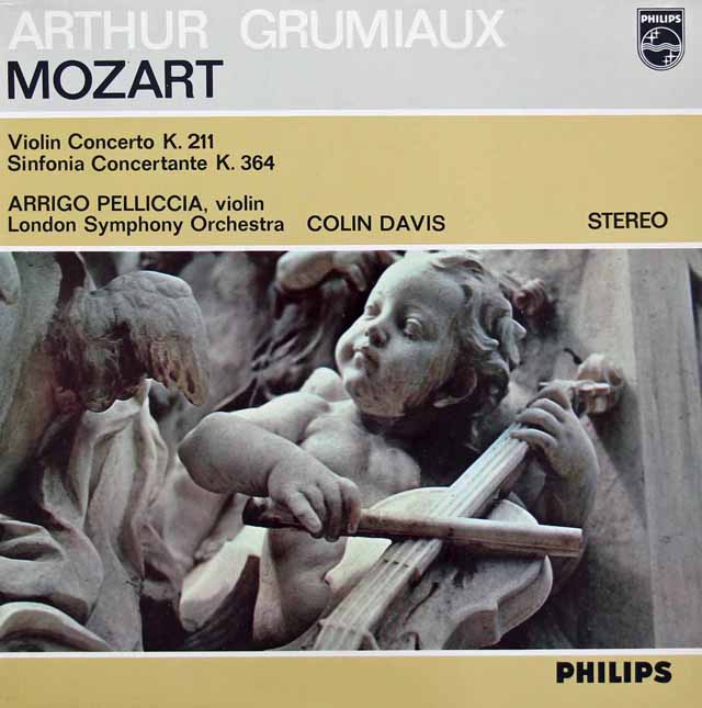 グリュミオー&デイヴィスのモーツァルト/ヴァイオリン協奏曲第2番ほか　蘭PHILIPS　3215　LP レコード