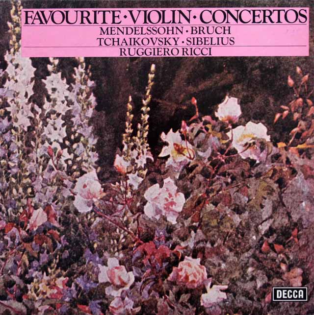 リッチのメンデルスゾーン、ブルッフ、チャイコフスキー、シベリウス/ヴァイオリン協奏曲集　英DECCA　3217　LP レコード