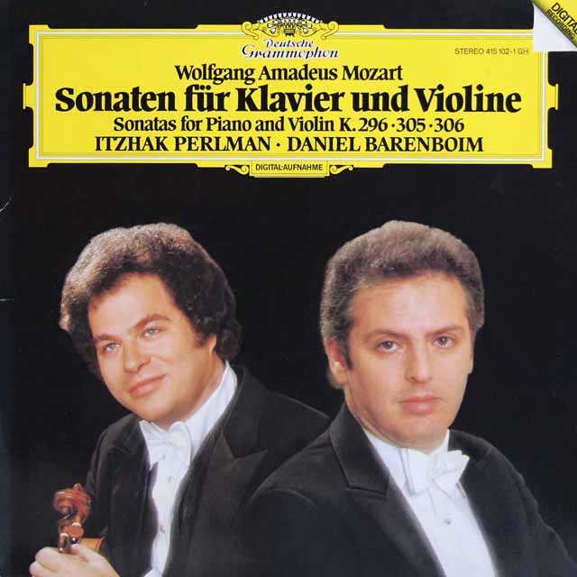 パールマン、バレンボイムのモーツァルト/ヴァイオリン・ソナタ第17、22、29番　独DGG　3725　LP レコード