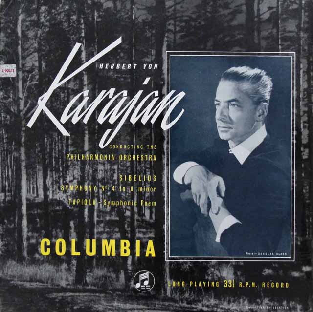 【オリジナル盤】　カラヤンのシベリウス/交響曲第4番&「タピオラ」 　英Columbia　3218　LP レコード