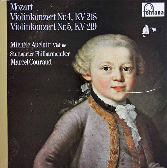 オークレールのモーツァルト /ヴァイオリン協奏曲第4、5番　蘭fontana　3218　LP レコード
