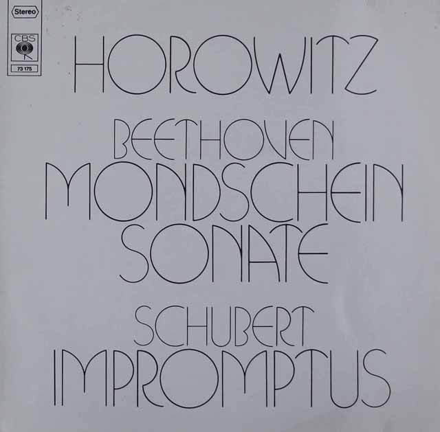 ホロヴィッツのベートーヴェン/「月光」ソナタほか　独CBS　3219　LP レコード