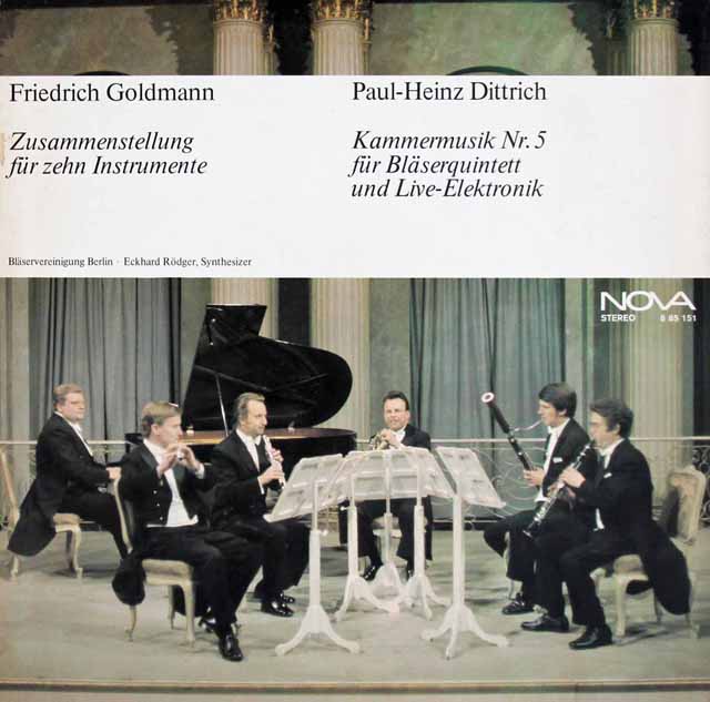 ロジャー、ベルリン吹奏協会のゴルトマン、ディトリヒ/管楽のための室内楽曲集　独NOVA　3725　LP レコード