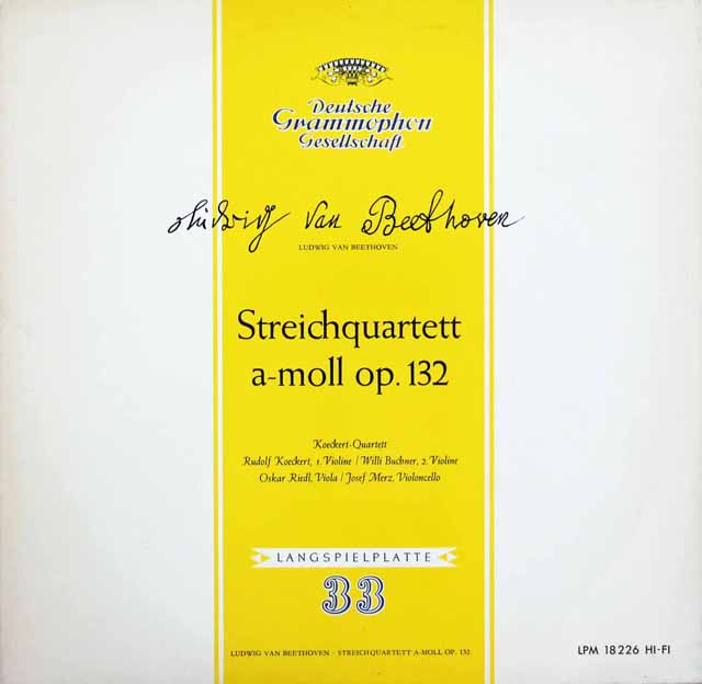 ケッケルト四重奏団のベートーヴェン/弦楽四重奏曲第15番　独DGG　3522　LP レコード