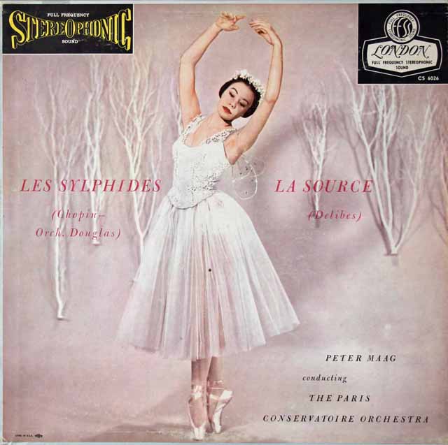 【ブルー・バック・ジャケット】　マークのショパン（ダグラス編）/バレエ音楽「レ・シルフィード」ほか　英LONDON　3222　LP レコード