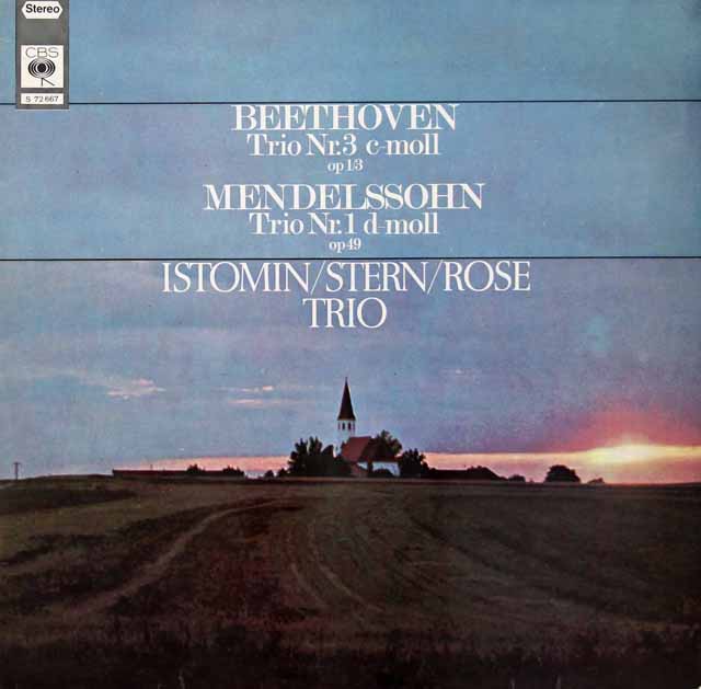 スターン、ローズ、イストミン・トリオのベートーヴェン/ピアノ三重奏曲第3番ほか　独CBS　3593　LP レコード
