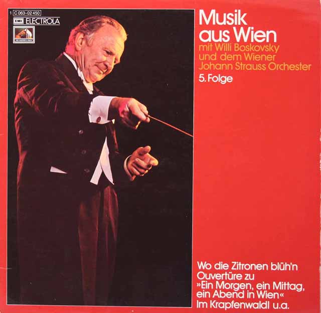 ボスコフスキーのウィーンの音楽　第5集　独EMI　3593　LP レコード