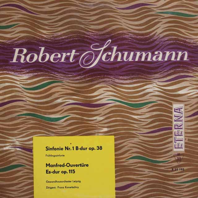 【独初期盤・モノラル】コンヴィチュニーのシューマン/交響曲第1番「春」ほか　独ETERNA　3223　LP レコード