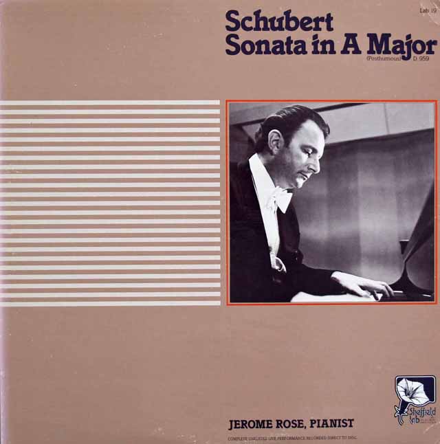 【ダイレクトカット】ローズのシューベルト/ピアノ・ソナタ第20番　米Sheffield　3223　LP レコード
