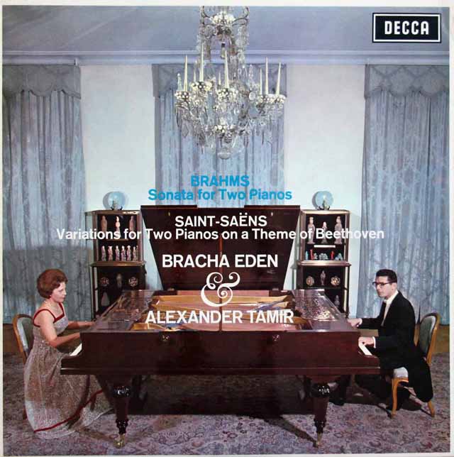イーデン、タミールのブラームス、サン=サーンス/ピアノ・デュエット集　英DECCA　3705　LP レコード