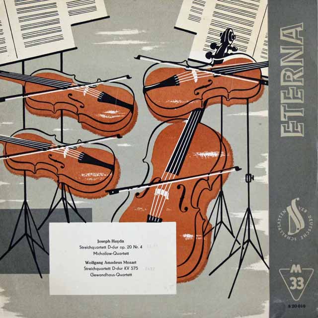【独最初期盤】　ゲヴァントハウス四重奏団のモーツァルト/弦楽四重奏曲第21番ほか　東独ETERNA　3224　LP レコード