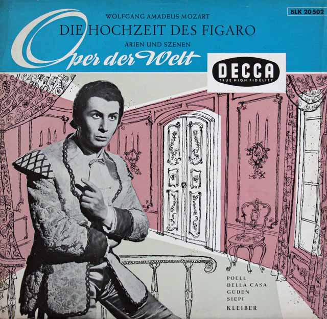 【モノラル】　エーリヒ・クライバーのモーツァルト/「フィガロの結婚」抜粋　独DECCA　3225　LP レコード