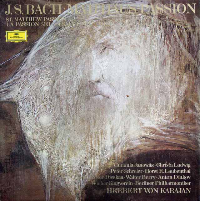 カラヤンのバッハ/マタイ受難曲　独DGG　3531　LP レコード