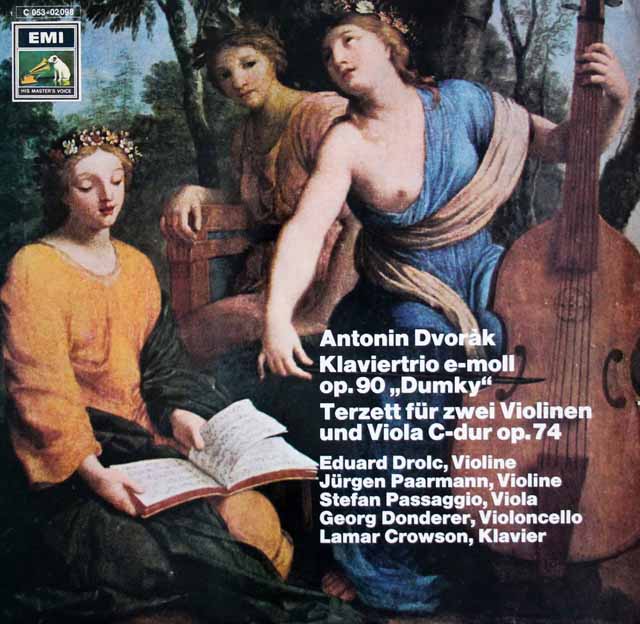 ドロルツらのドヴォルザーク/ピアノ三重奏曲「ドォムキー」 ほか　独EMI　3531　LPレコード