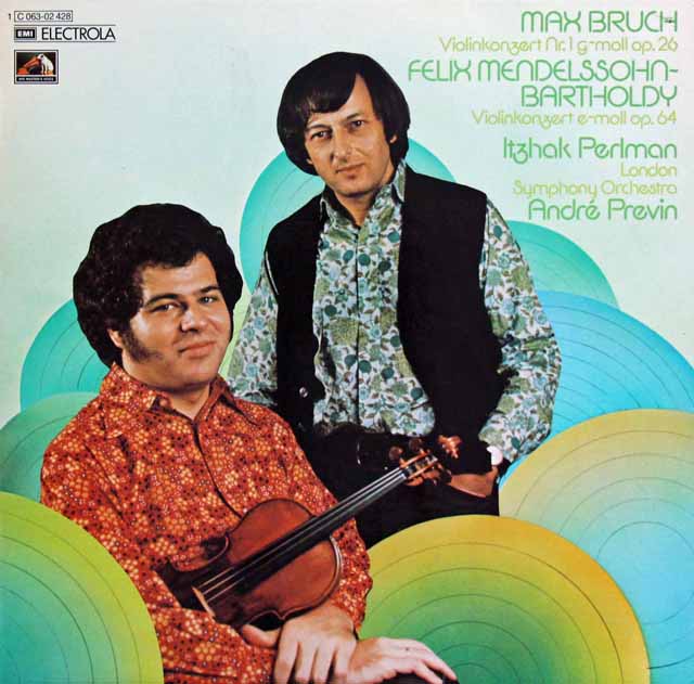 パールマン、プレヴィンのメンデルスゾーン、ブルッフ/ヴァイオリン協奏曲　独EMI　3531　LP レコード