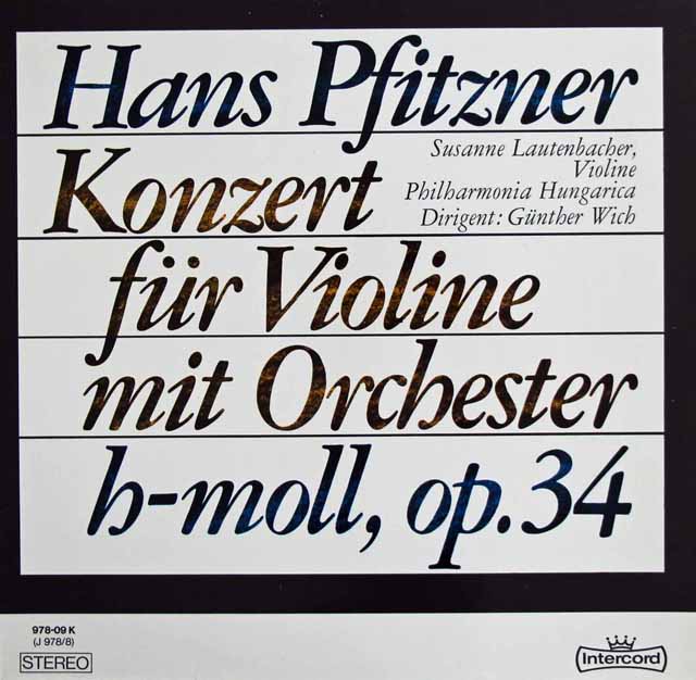ラウテンバッハーのプフィッツナー/ヴァイオリン協奏曲　独intercord   3225　LP レコード